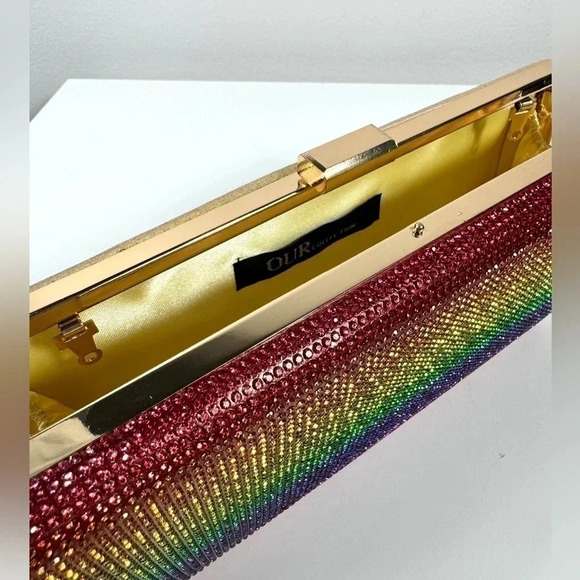 NWT Mini bag Glamour Crystal Evening Clutch Purse - Picture 8 of 8